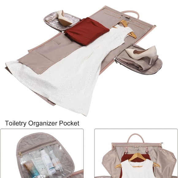 Modoker Convertible Leather Garment Bag Carry, Duffel Bag 2 in 1 Hanging NWOT - Picture 5 of 6